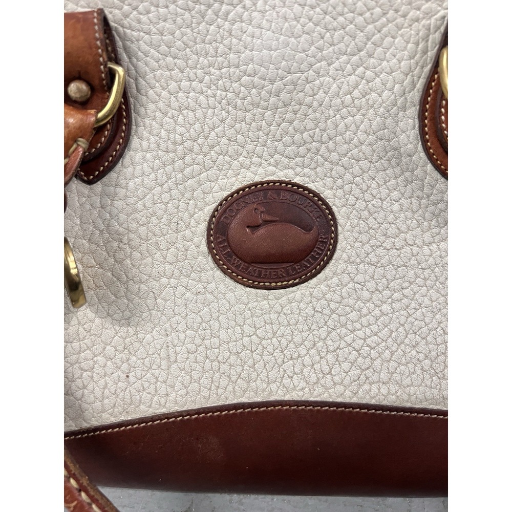 Vintage Dooney & Bourke All Weather Leather Purse Saddle Brown Pebbled‎ Beige - Picture 2 of 12